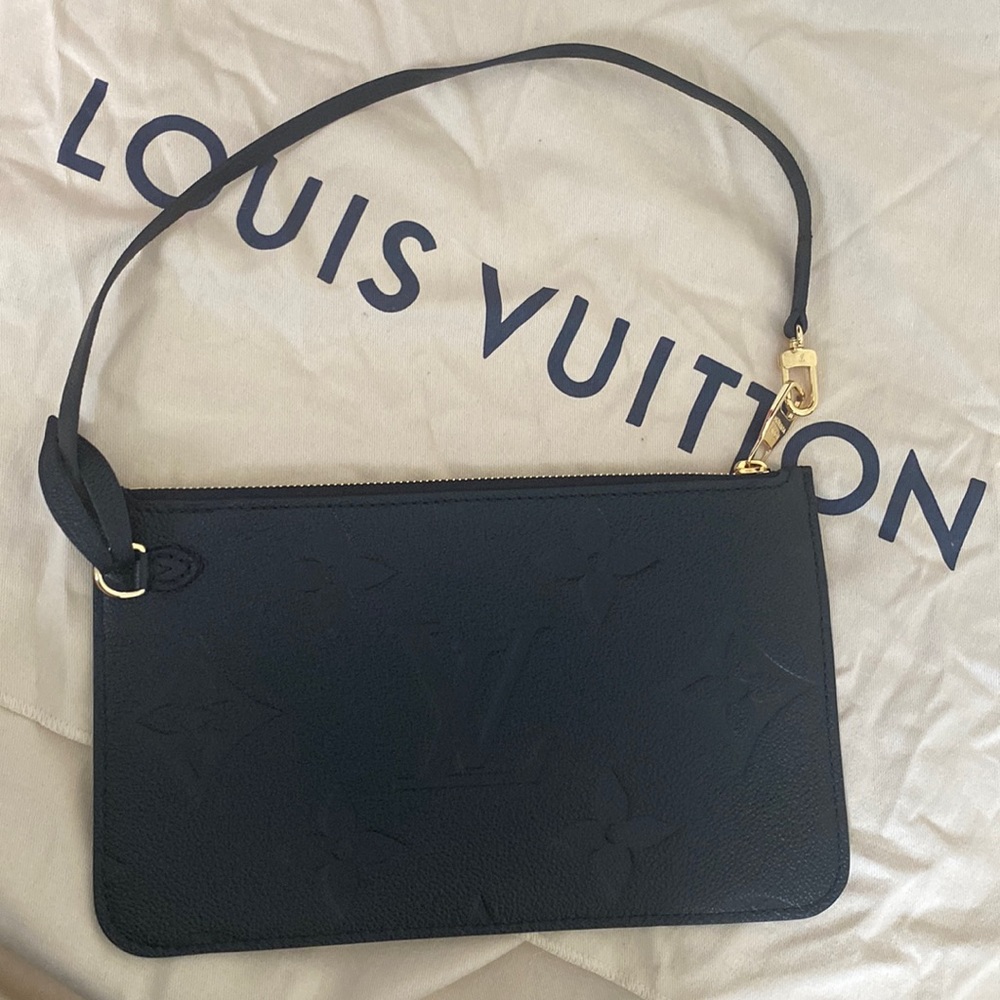 RARE Authentic Monogram Empreinte Nior Black Leather Wristlet